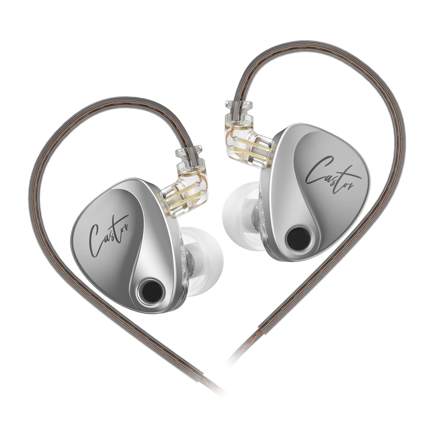 KZ CastorIEM adjustable dual driver subwoofer wired earphones 2PIN-C detachable cable dual dynamic driver wired earphones