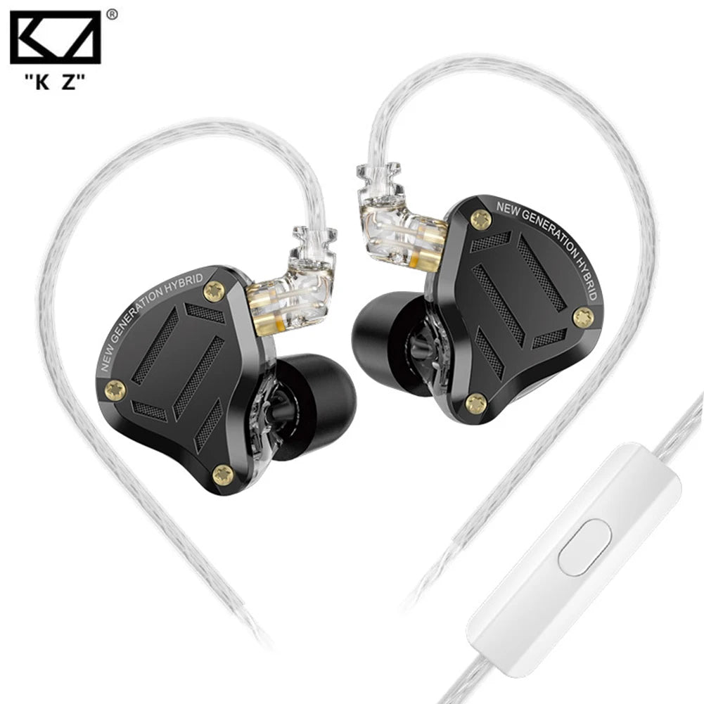 KZ ZS10 Pro 2 HIFI Bass Metal Earphone 4BA+1DD Dynamic Driver Earbud Wired Headset Noise Cancelling Sport Gaming Music Headphone