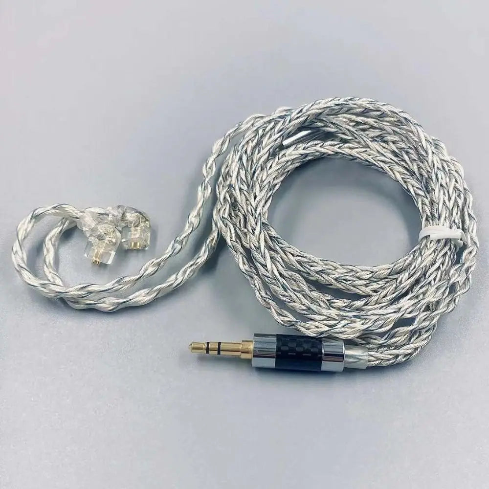784 Cores KZ Earphones Cable Uparade Cable Silver Plated KZ Headphone Cord Silver Blue Hybrid Replacement Headset Wire KZ