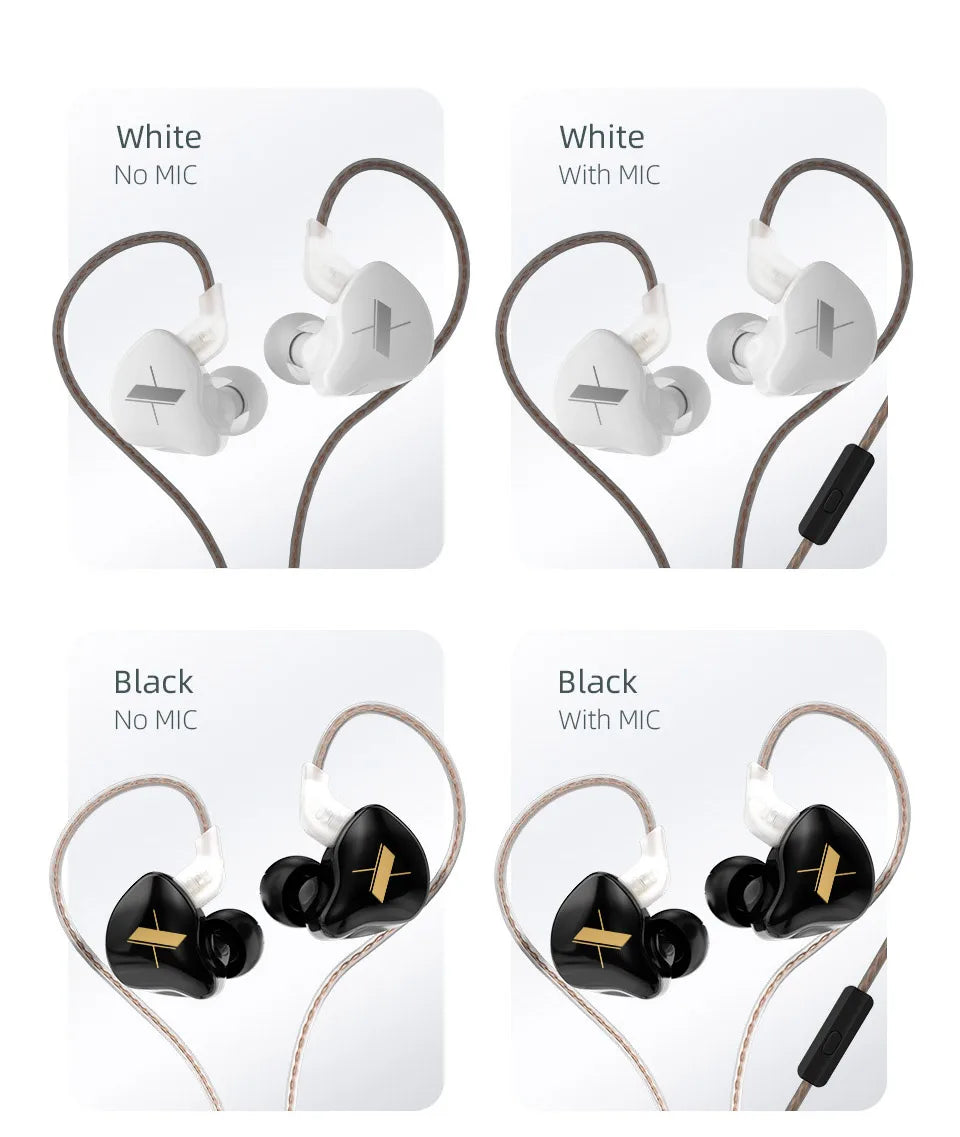 KZ EDX 1DD In Ear Earphones HIFI Bass Earbuds Monitor Earphones Sport Noise Cancelling Headset Silver-plated Cable KZ ZEX EDS