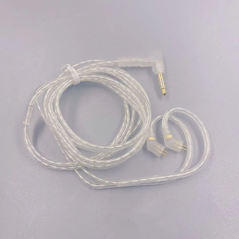 Silver Plated KZ Earphones Cables With Microphone Upgrade Cable KZ Headphones Wire High-Purity In Ear Wired Earphones KZ