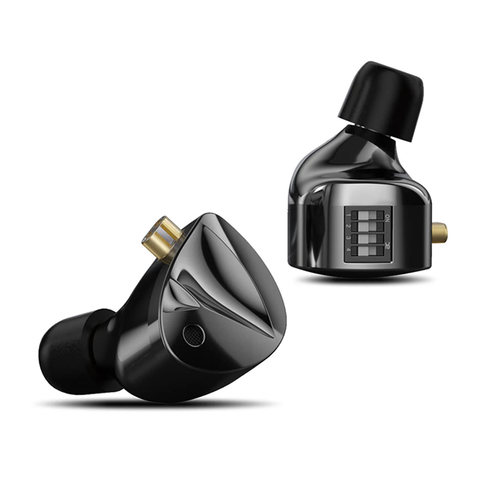KZ D-Fi Wired Headphones 4-Level CustomizableTuning Switch HiFi Bass Earphone Dynamic In-Ear Monitor Earbuds 3D Stereo Headset