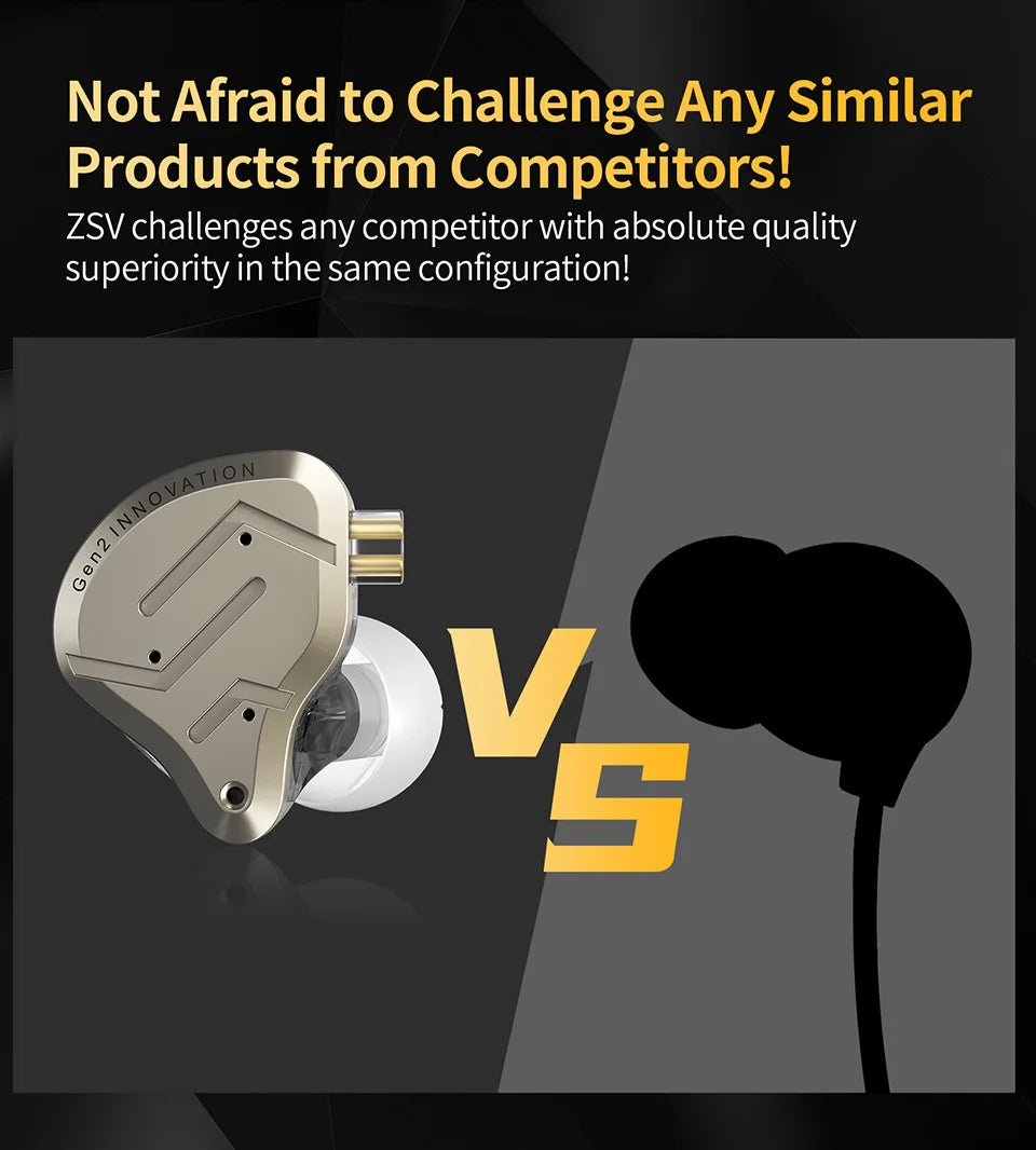 KZ ZSN Pro 2 1BA+1DD Hybrid Driver In Ear Earphone HIFI Bass Earbuds Metal Monitor Earphone Sport Headset  Interchangeable earph