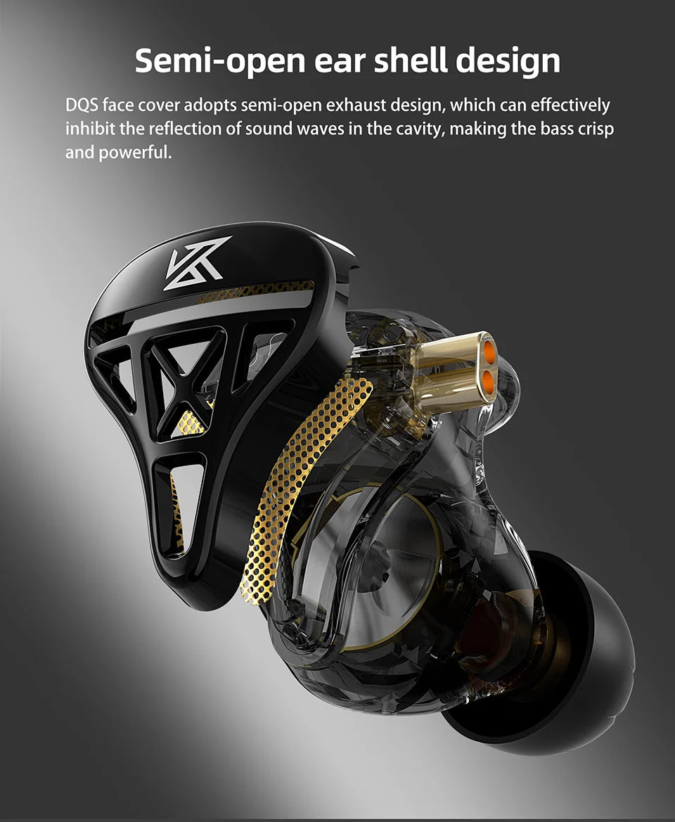 KZ DQS Earphones Bass Earbuds In Ear Monitor Headphones Sport Noise Cancelling HIFI Headset DQ6 DQ6S ZSN PRO EDC