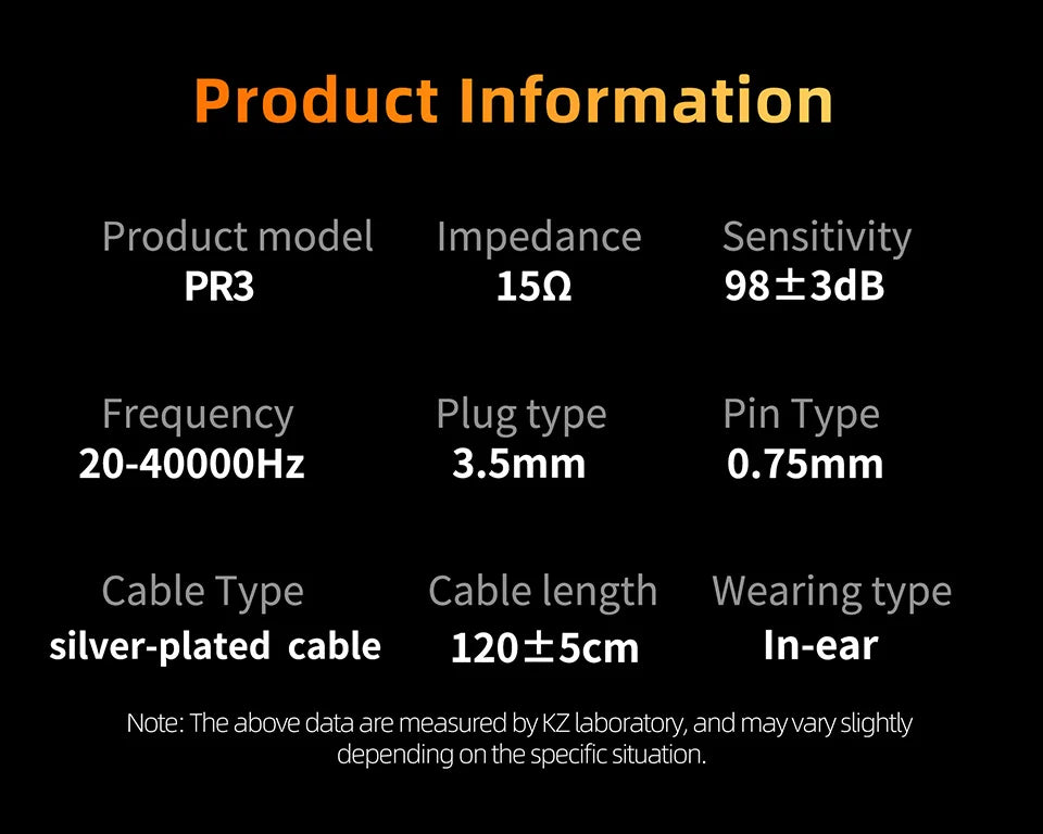 KZ PR3 In Ear 13.2MM Planar Driver Wired Earphones HiFi Bass Monitor Earbuds Sport Wired Headset
