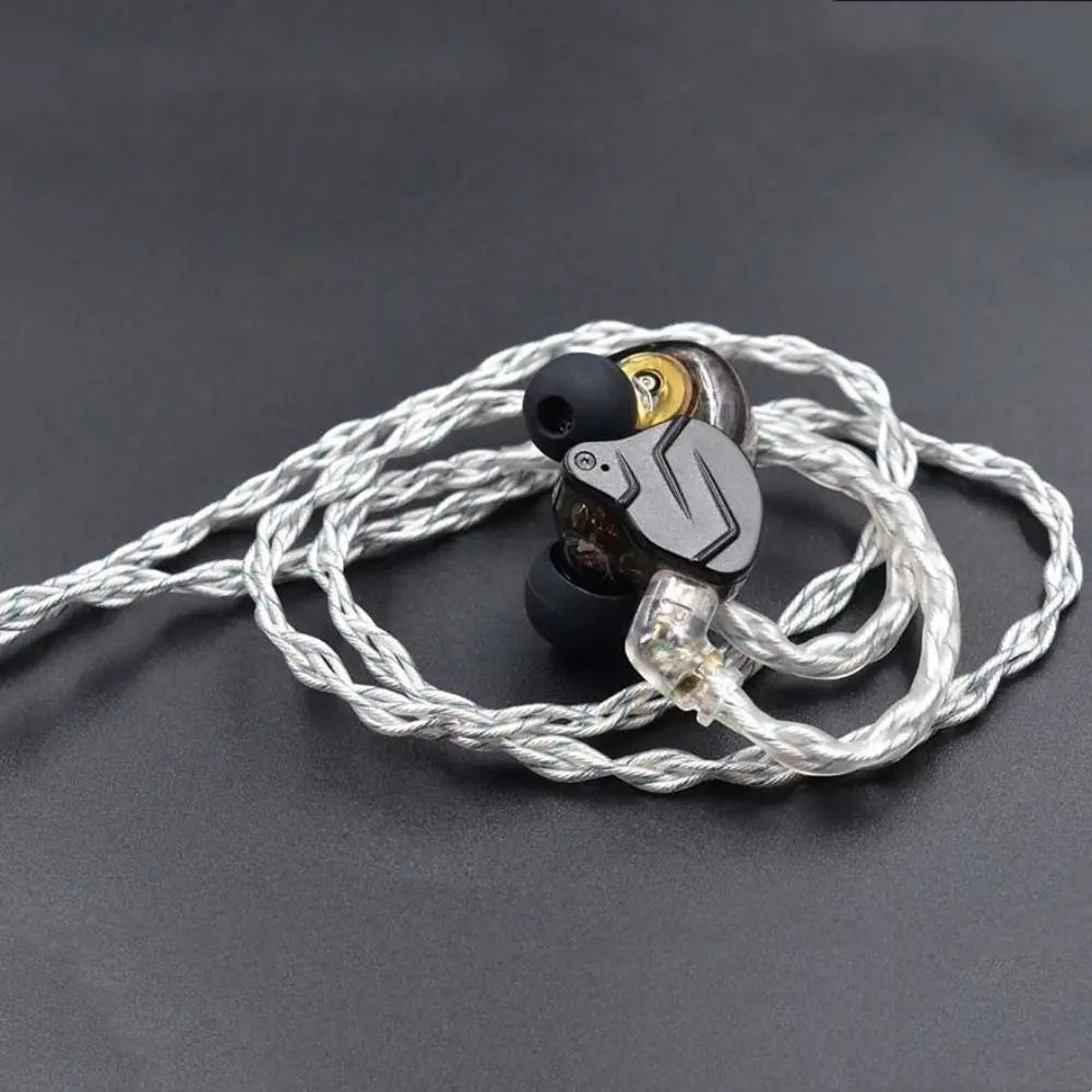 784 Cores KZ Earphones Cable Uparade Cable Silver Plated KZ Headphone Cord Silver Blue Hybrid Replacement Headset Wire KZ